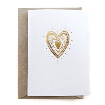 THE LITTLE PRESS - Greeting Card - Gold Heart