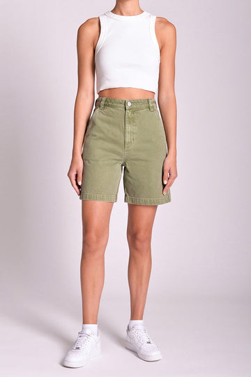 Abrand - Carrie Carpenter Denim Short in Faded Army