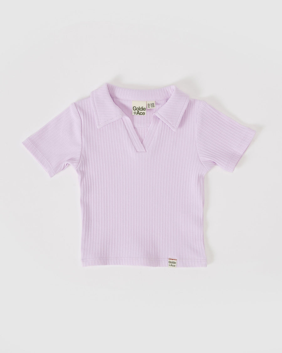 GOLDIE + ACE - Pia Collared T-Shirt in Lavender
