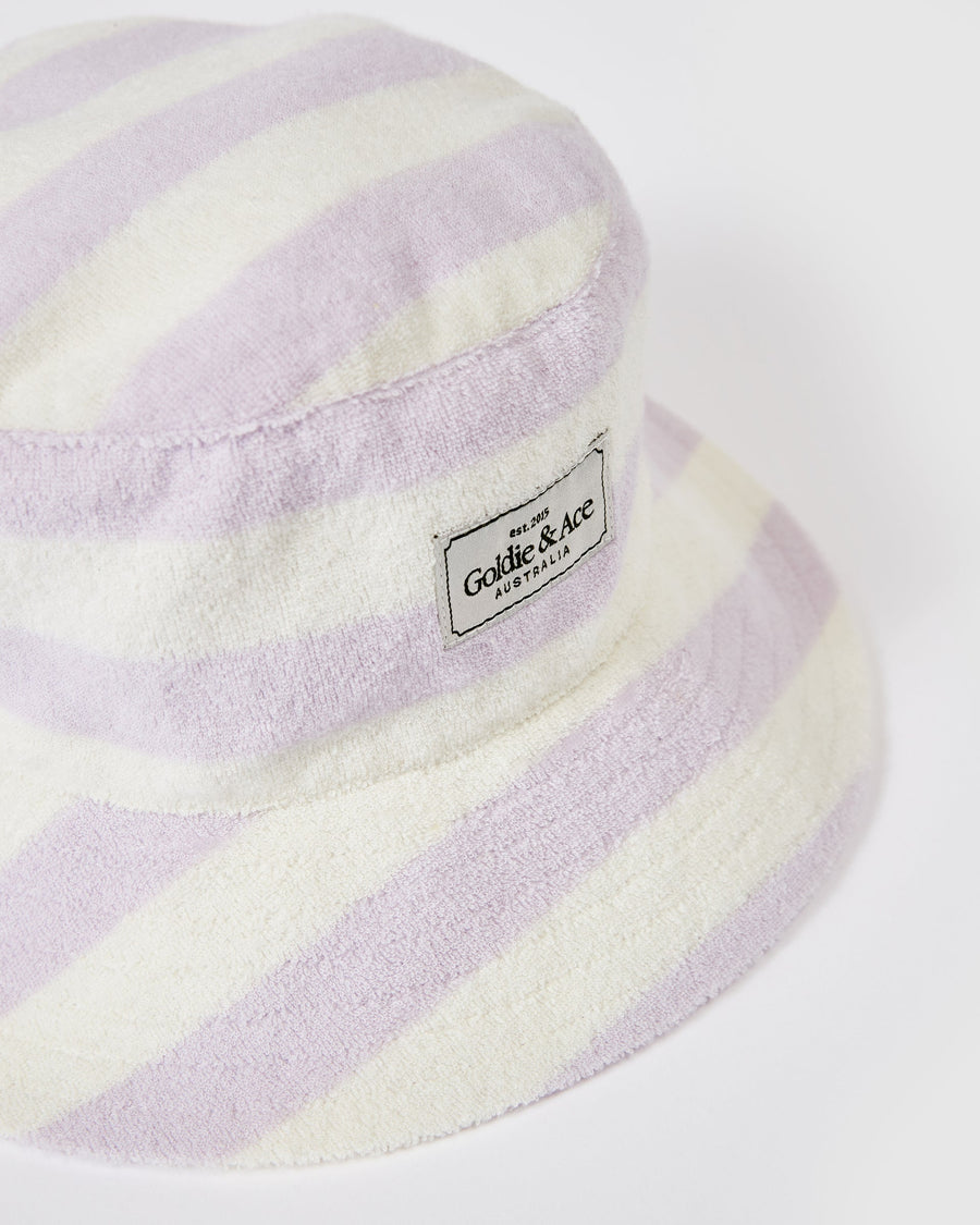 GOLDIE + ACE - Smiley Terry Toweling Bucket Hat in Lavender