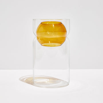 FAZEEK - Balance Vase - Clear+ Amber