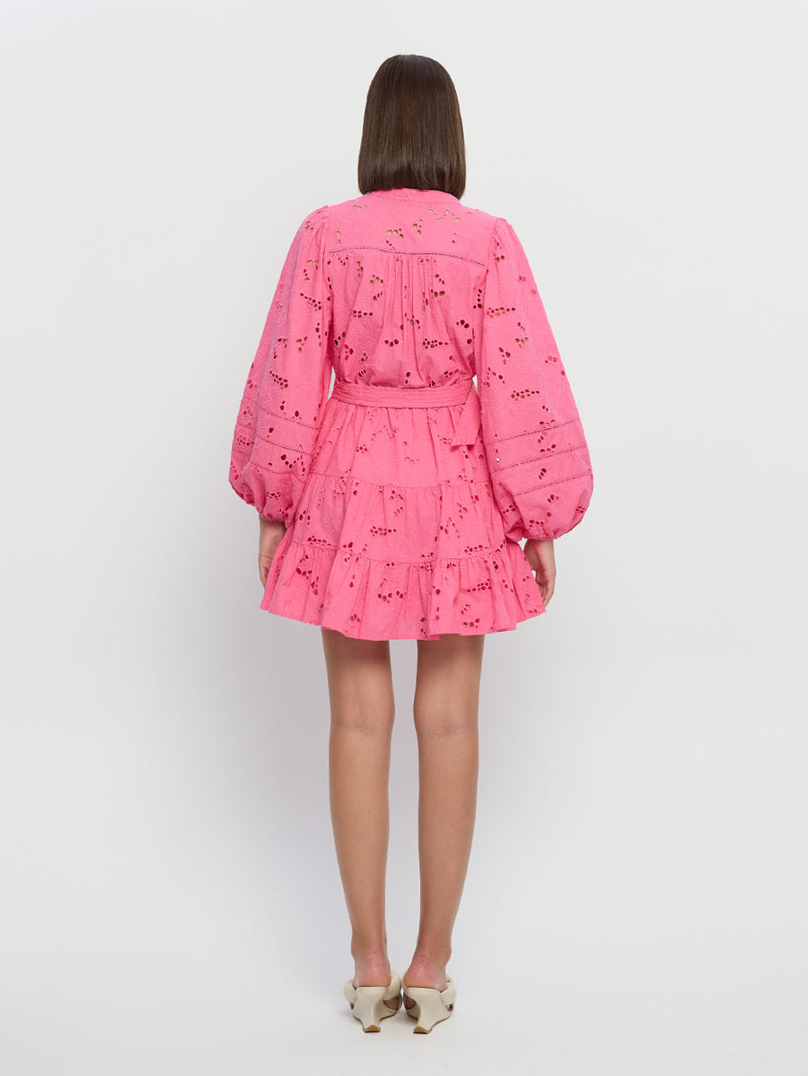 Kivari - Corfu Mini Dress in Pink Embroidery