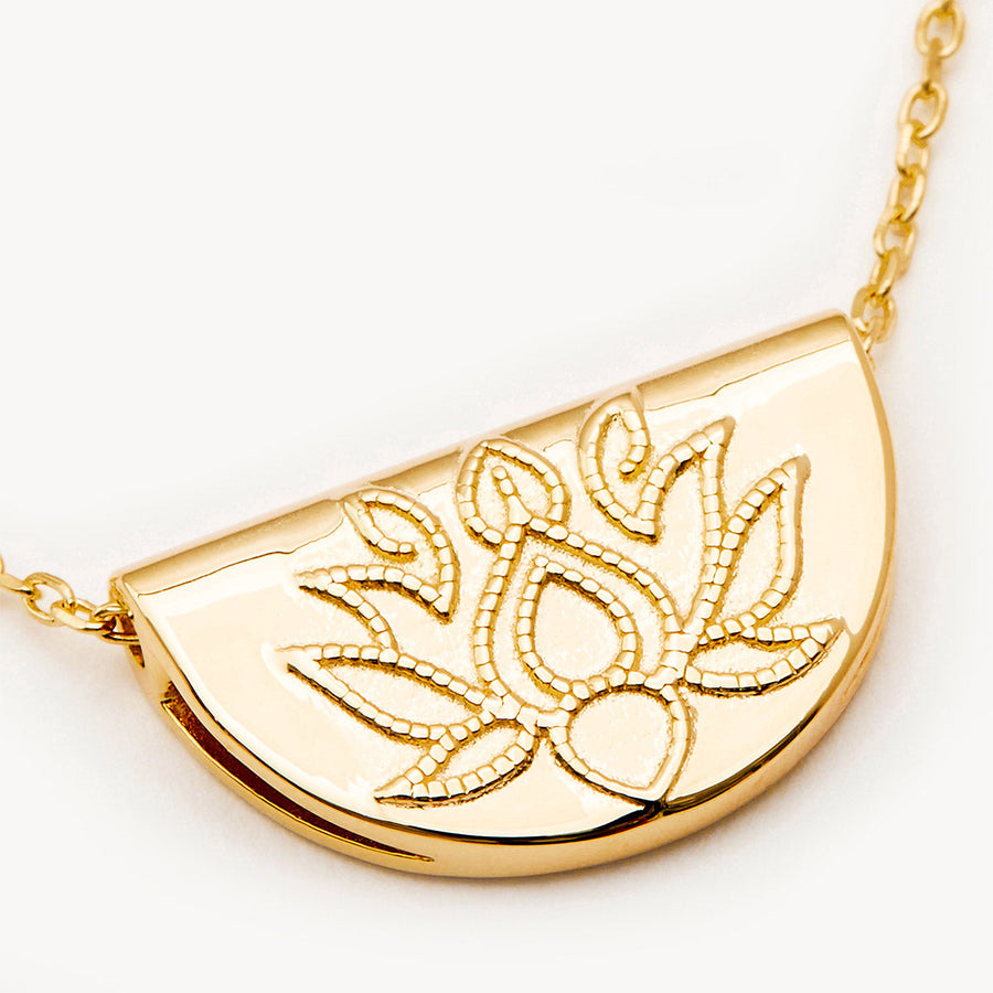 By Charlotte - Lotus Short Necklace - Gold Vermeil
