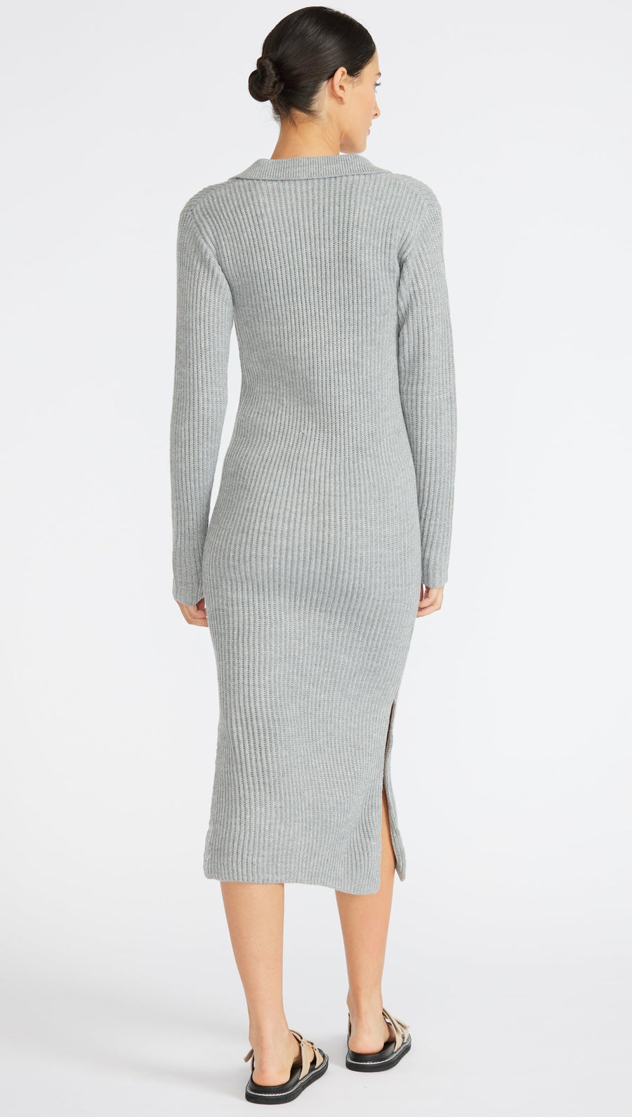 Staple The Label - Ivy Knit Midi Dress In Grey Marle