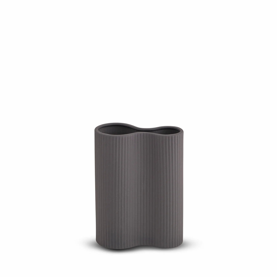 MARMOSET FOUND - RIBBED INFINITY VASE in CHARCOAL