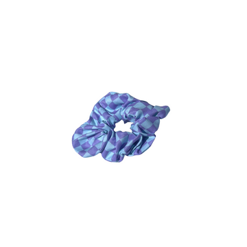 Checkered Scrunchie in Blue/Purple