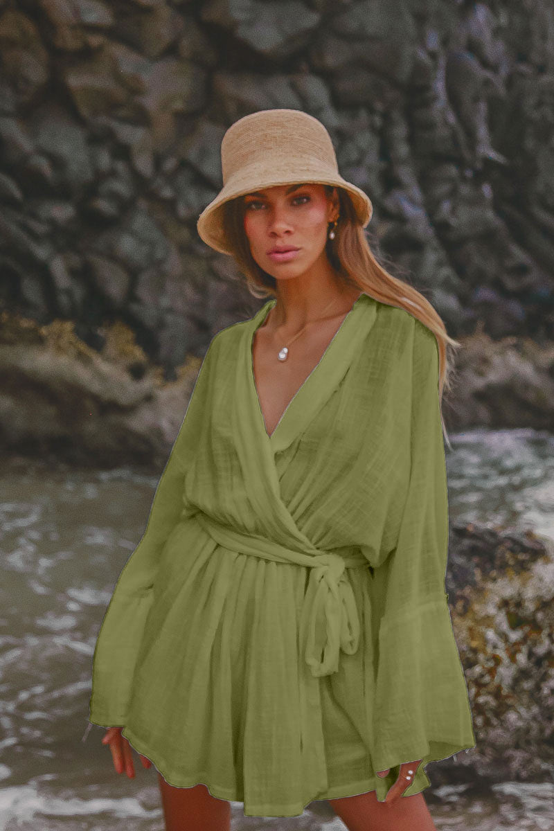 Palm Collective - Jenny Playsuit in Moss