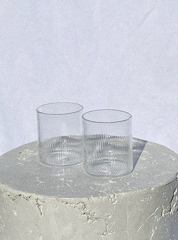 La Palm - Ribbed Short Glass Set of Two