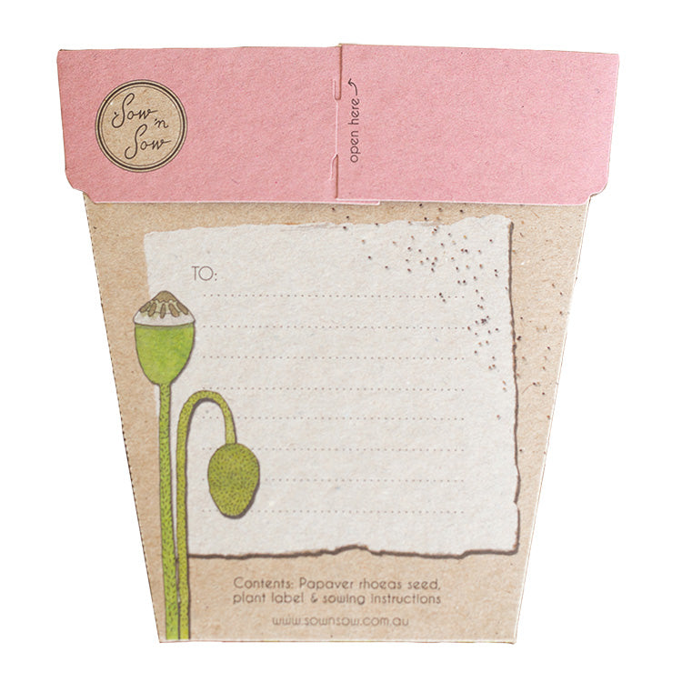SOW N SOW - POPPY GIFT OF SEEDS