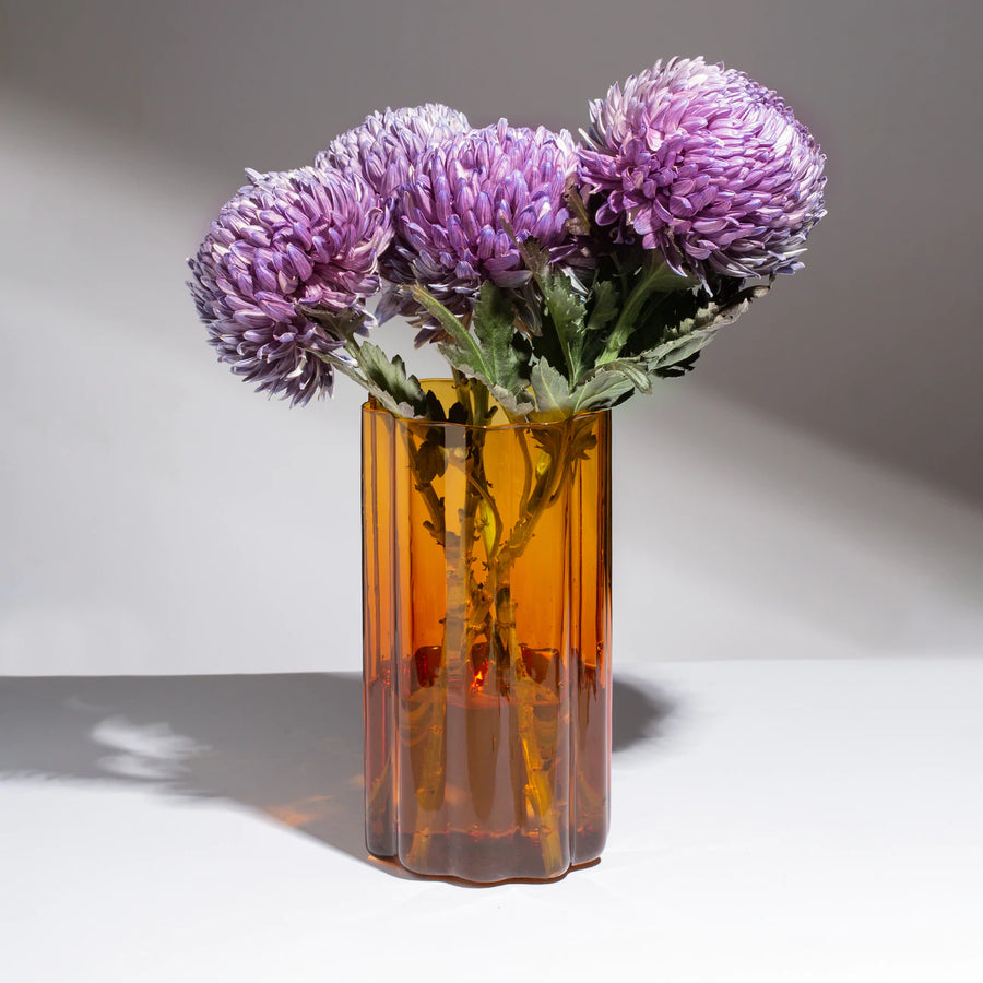 Fazeek - Wave Vase in Amber