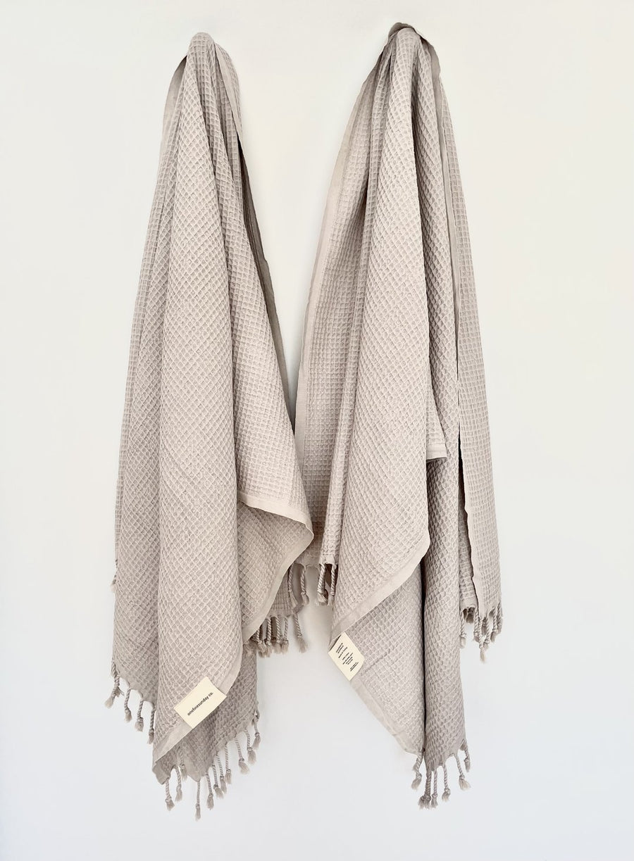 Onefinesunday Co - Signature Luxe Turkish Towel in Waffle Desert Sand