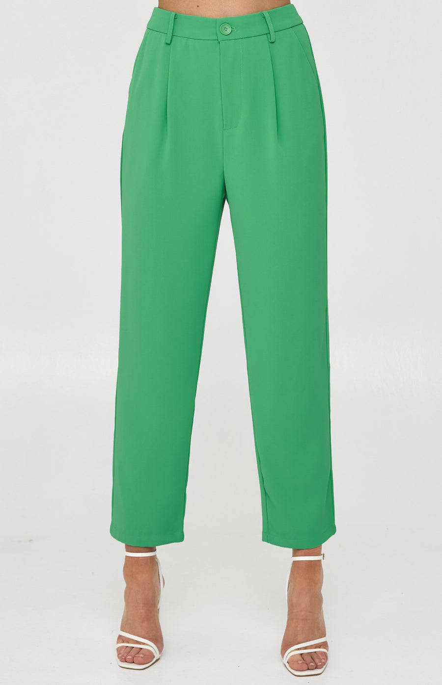 W&C - High Wasted Tapered Pant in Green